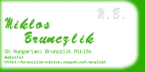 miklos brunczlik business card